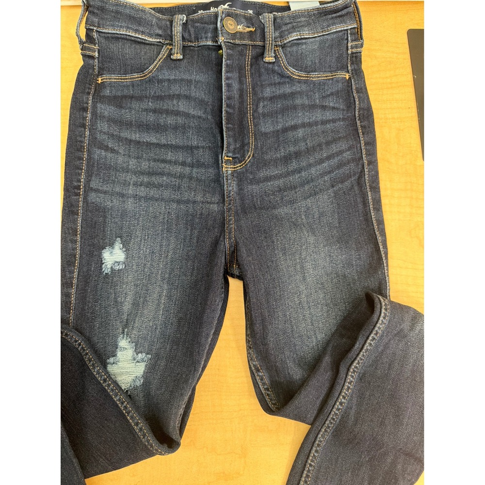 Hollister Ultra High-Rise Super Skinny Distressed Dark Wash Jeans W25 L26 1S